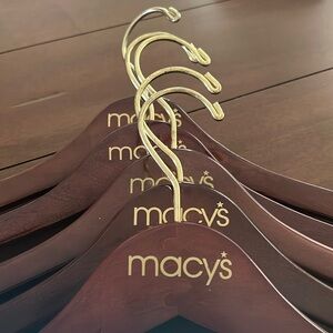 Macy’s wood suit hangers bundle of 5